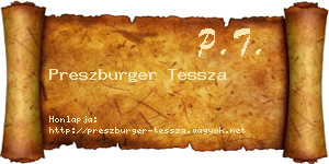 Preszburger Tessza névjegykártya